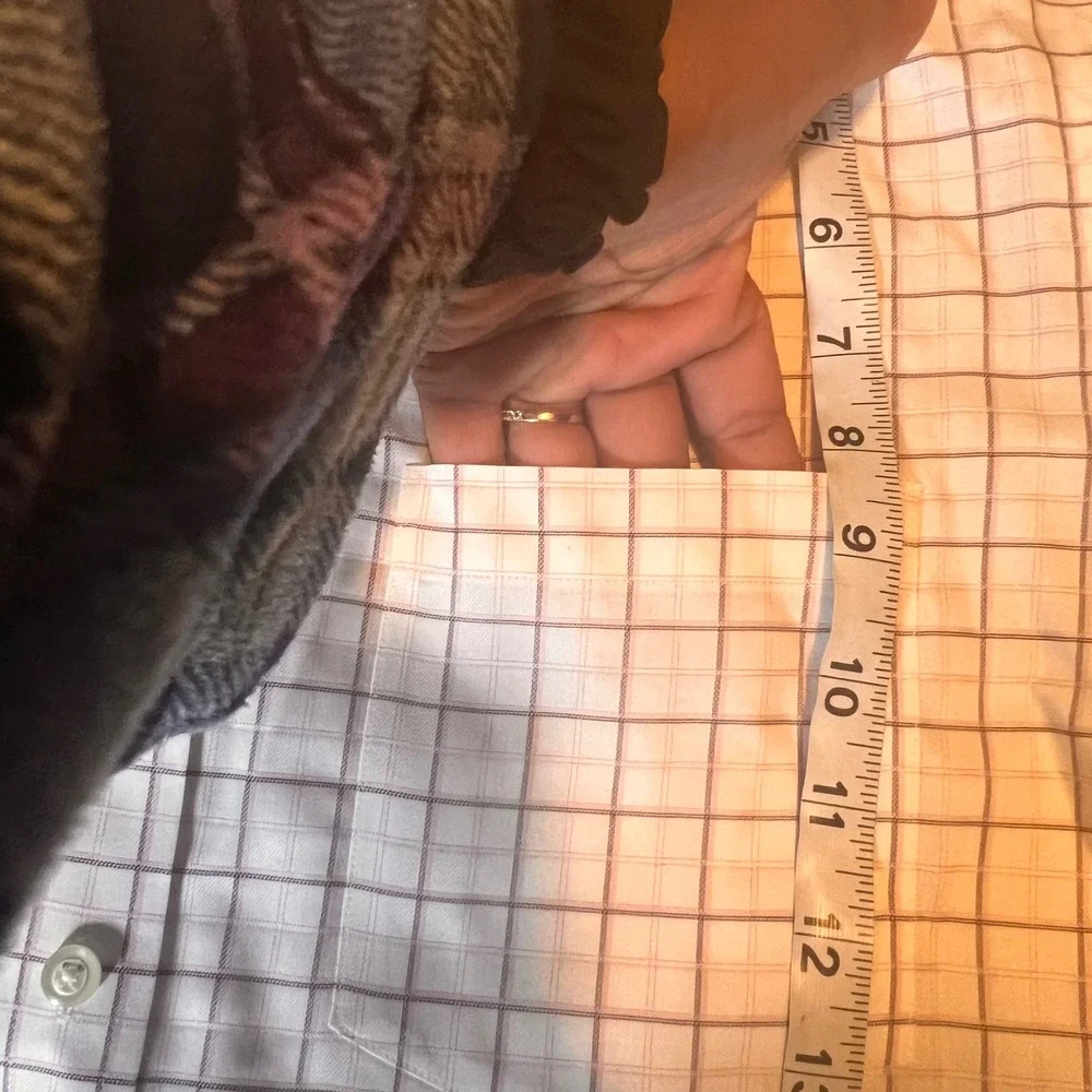 Banana Republic Non Iron Classic Fit Men's Dress Shirt‎ White Pink Grid Check M